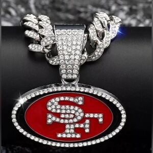New San Fransisco 49ers football iced out style 20".  Other teams available